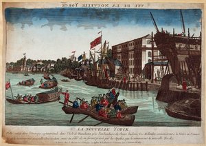 La Nueva York, grabado siglo XVIII de French School