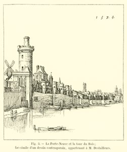 La Porte-Neuve y la torre del Bosque; facsímil de un dibujo contemporáneo, perteneciente a M Destailleurs de French School