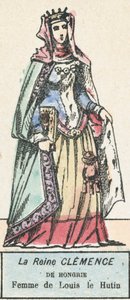 La Reina Clemencia de Hungría, esposa de Luis el Hutin de French School