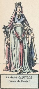 La reina Clotilde, esposa de Clovis I de French School