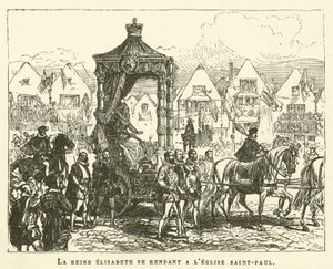 La reina Isabel yendo a la iglesia de San Pablo de French School
