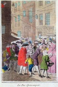 La Rue Quincampoix, El Asunto de la Ley, c.1797 de French School