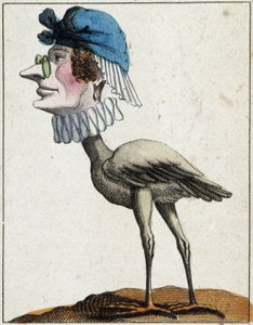 La cigüeña en caricatura, estudio de carácter "carácter volátil" s. XIX, imaginería popular de French School