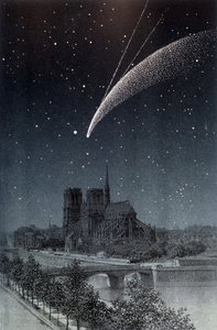 El cometa de Donati, visto en París 04/10/1858 - en “Le Ciel” de Amédée Guillemin, Hachette, París de French School
