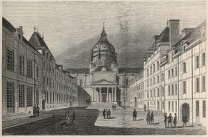 La cour de la Sorbonne en París en el siglo XIX - Grabado en “Tableau-de-Paris” por Edmond Texier 1852 de French School