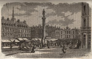 La gran Plaza de Lille - grabado en 