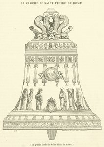 La gran campana de San Pedro en Roma (grabado)