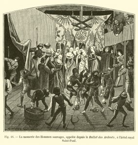 La momería de los Hombres Salvajes, llamada desde entonces el Ballet de los Ardientes, en el hotel real Saint-Paul de French School