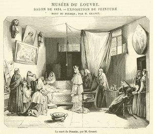La muerte de Poussin (grabado) de French School