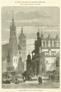 La plaza del Mercado, en Cracovia de French School