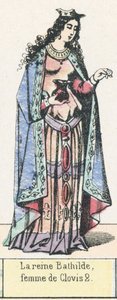 La reina Batilde, esposa de Clodoveo II de French School