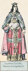 La reina Clotilde, esposa de Dagoberto II de French School
