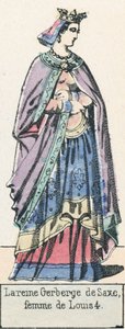 La reina Gerberga de Sajonia, esposa de Luis IV de French School