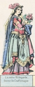 La reina Hildegarda, esposa de Carlomagno de French School