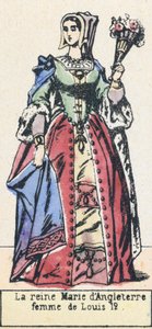 La reina María de Inglaterra, esposa de Luis XII de French School