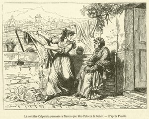 La bruja Calpurnia persuade a Nuccia de que Meo Patacca la traiciona de French School