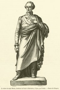 La estatua del mayor Martin, fundador de la escuela la Martiniere, en Lyon de French School