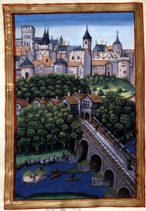 La ciudad de Lyon - en “Roman de Palamus, cuento del León” de Simphorian-Champier de French School