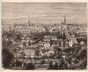 La ciudad de Mulhouse (Haut-Rhin) - grabado en 