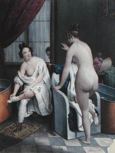 Damas Tomando un Baño, c.1840 de French School