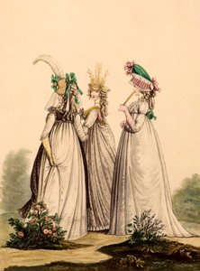 Damas en ropa de día - Modas inglesas, 1795 de French School