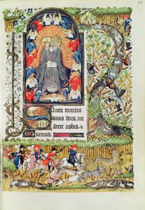 Noviembre; caza de ciervos, de las Horas de Margarita de Orleans, 1426-38 de French School