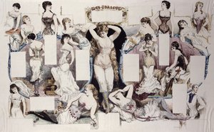 Ilustraciones de diseño para un artículo sobre ropa interior femenina, de La Vie Parisienne, c.1870 de French School