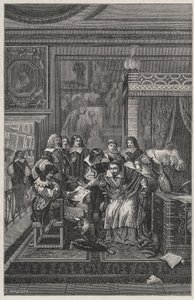 El cardenal de Richelieu moribundo - Litografía de Charles Motte (1785-1836) en 