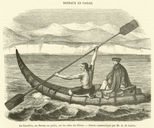 El Cavallito, o Barco de paja, en las costas de Perú de French School