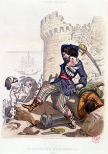 Le Chevalier de Grammont 1686 en "Historia de los piratas y corsarios del Océano y del Mediterráneo" por P. Christian, París, ed. D. Cavaillès, Volumen 2 1847 de French School