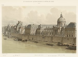 El Colegio de las Cuatro Naciones y el Hotel de Conti, 1689 de French School