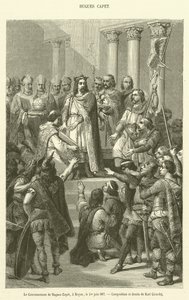 La Coronación de Hugo Capeto, en Noyon, el 1 de junio de 987 de French School