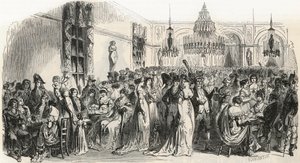 El Gran Salón del café Frascati en París en el siglo XIX - Grabado en “Tableau-de-Paris” de Edmond Texier 1852 de French School