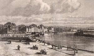Le Havre - Normandía - grabado en “La France illustree: geographie, histoire, administration statistique” por V.A. Malt-Brown. 1884 de French School