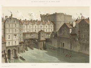 El Pequeño Chatelet y el Pequeño Puente, 1717 de French School