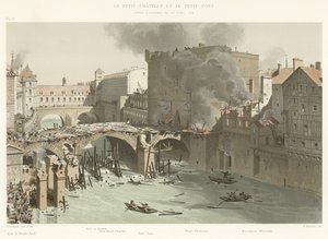 El Pequeño Chatelet y el Pequeño Puente, Después del Incendio del 27 de abril de 1718 de French School