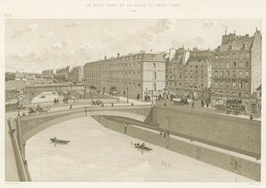 El Pequeño Puente y la Plaza del Pequeño Puente, 1880 de French School