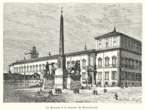 El Quirinal y la fuente de Monte-Cavallo de French School