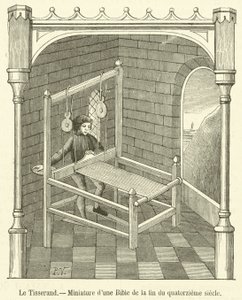 El Tejedor, Miniatura de una Biblia de finales del siglo XIV de French School