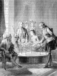 El cubo de Mesmer (Frederic Antoine Mesmer - Franz Anton Mesmer) - en "Maravillas de la Ciencia" de Figuier de French School