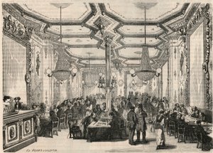 El café Pierron en París en el siglo XIX - Grabado en "Tableau-de-Paris" por Edmond Texier 1852 de French School