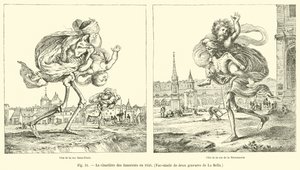 El cementerio de los Inocentes en 1640, facsímil de dos grabados de La Bella de French School