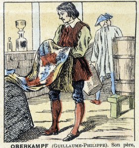 El tintorero Guillaume-Philippe Oberkampf - imaginería de Épinal, ed. Pellerin de French School