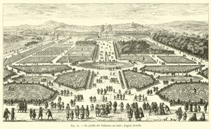 El jardín de las Tullerías en 1680; según Perelle