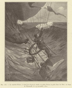 El marinero Prince, a bordo del Jacquard, cae en pleno océano y perece en las olas, frente a Plymouth, el 29 de noviembre de 1870 de French School