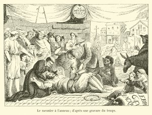 El molinero con el anillo; según un grabado de la época de French School