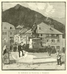 El monumento de Saussure, en Chamonix de French School