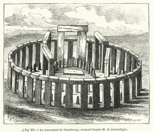 El monumento de Stonehenge, restaurado según M de Quatrefages