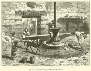 El molino de trigo en los romanos de French School