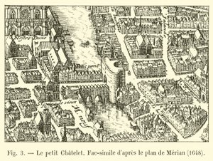 Le petit Chatelet, facsímil según el plan de Merian, 1648